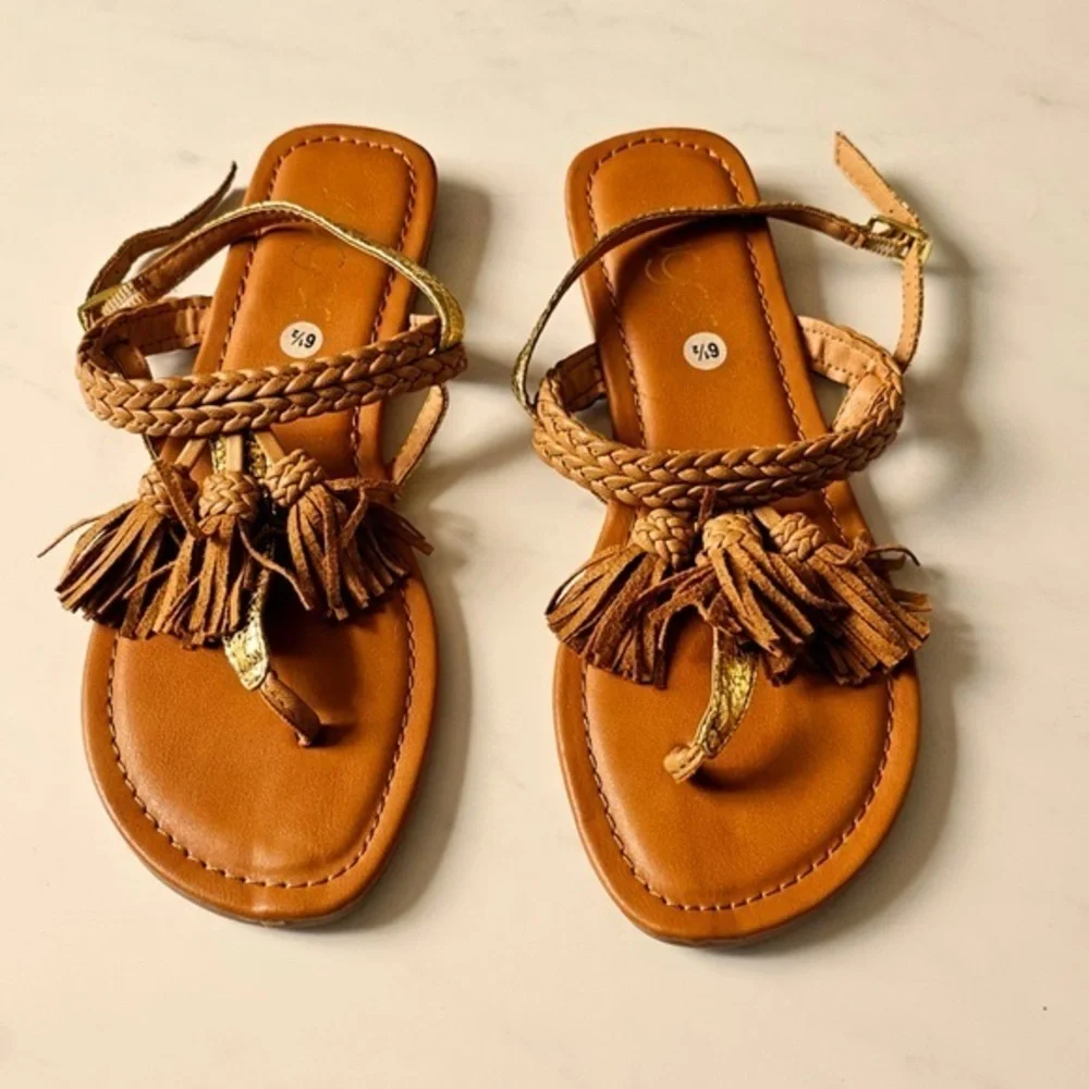 Sugar Braided Tassel Sandals - Size 6.5, NWOT